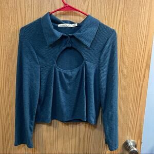 NWT Liberty Love Ribbed Long Sleeve Crop Top Women's Size XL Mediumweight